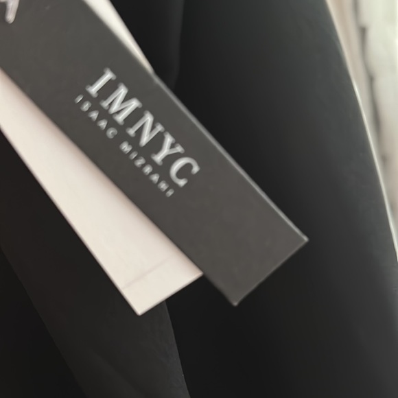 NWT IMNYC ISAAC MIZRAHI black mock neck blouse size medium - Picture 5 of 5